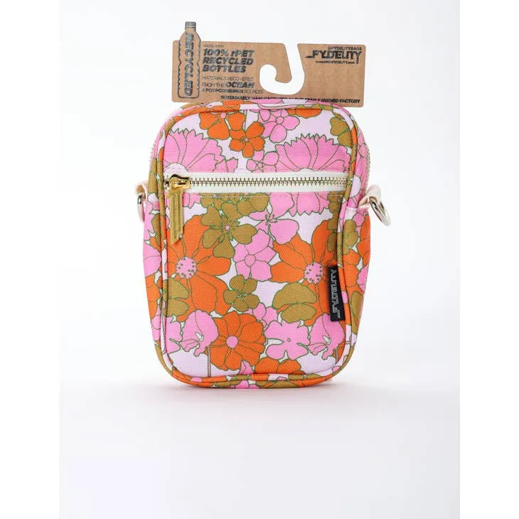 Crossbody Mini Brick Bag - Floral Red