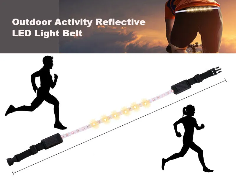 Cycling Outdoor Activity Reflective LED Light Belt Remote Control Rechargeable - #ASSRY-80200