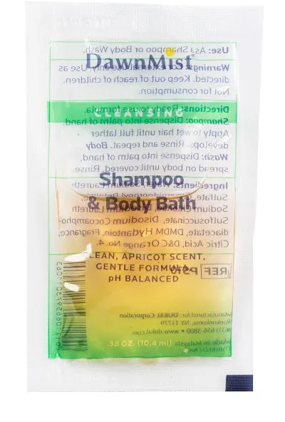 Dawn Mist PS10 Bath and Body Shampoo, Clear 0.35 oz. Packets (Case)