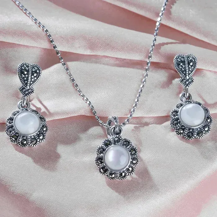 Dazzling Whimsy Silver Pendant Set