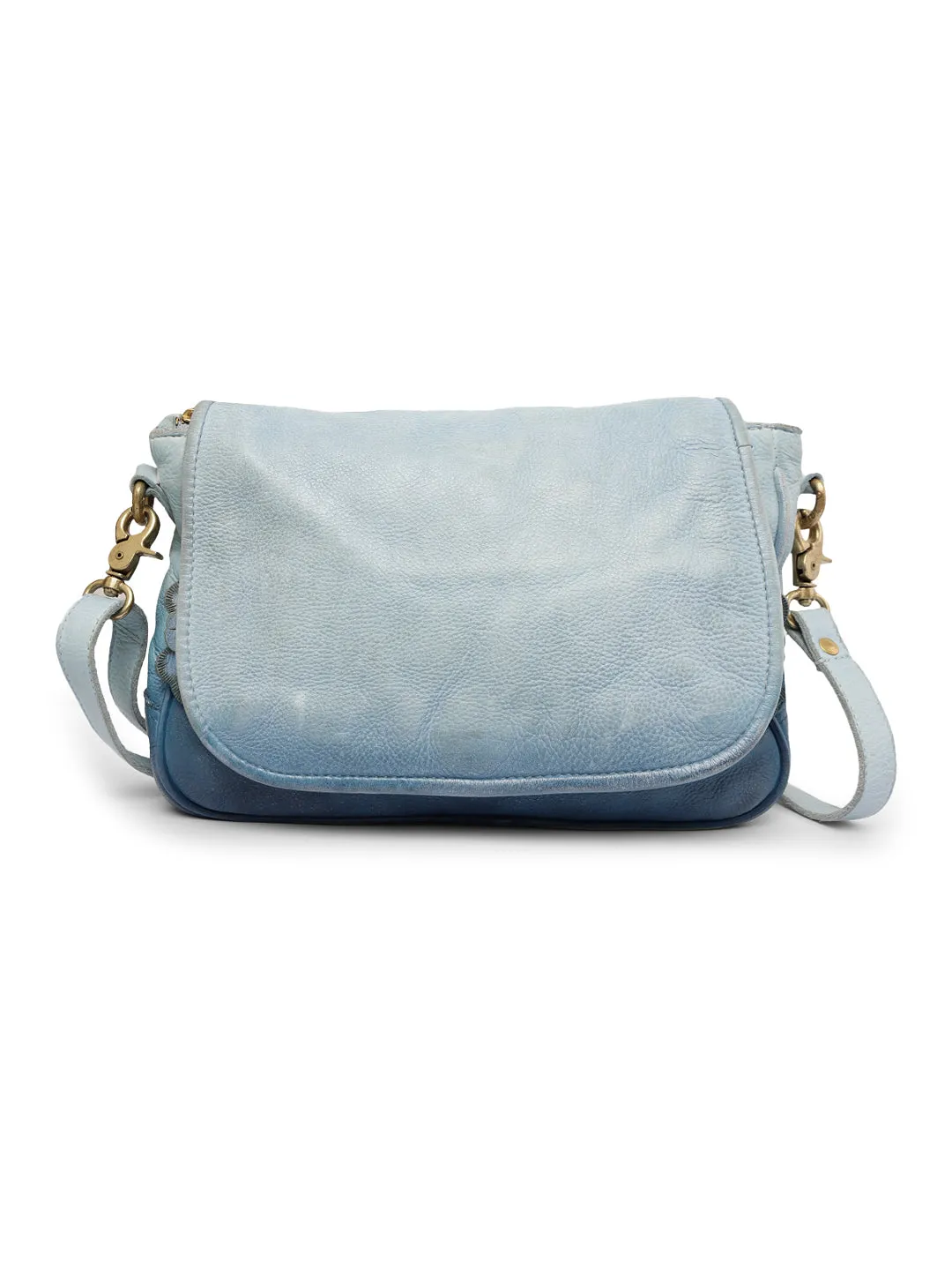 Discover Azure Aster: Luxurious Blue Leather Crossbody for Effortless Elegance