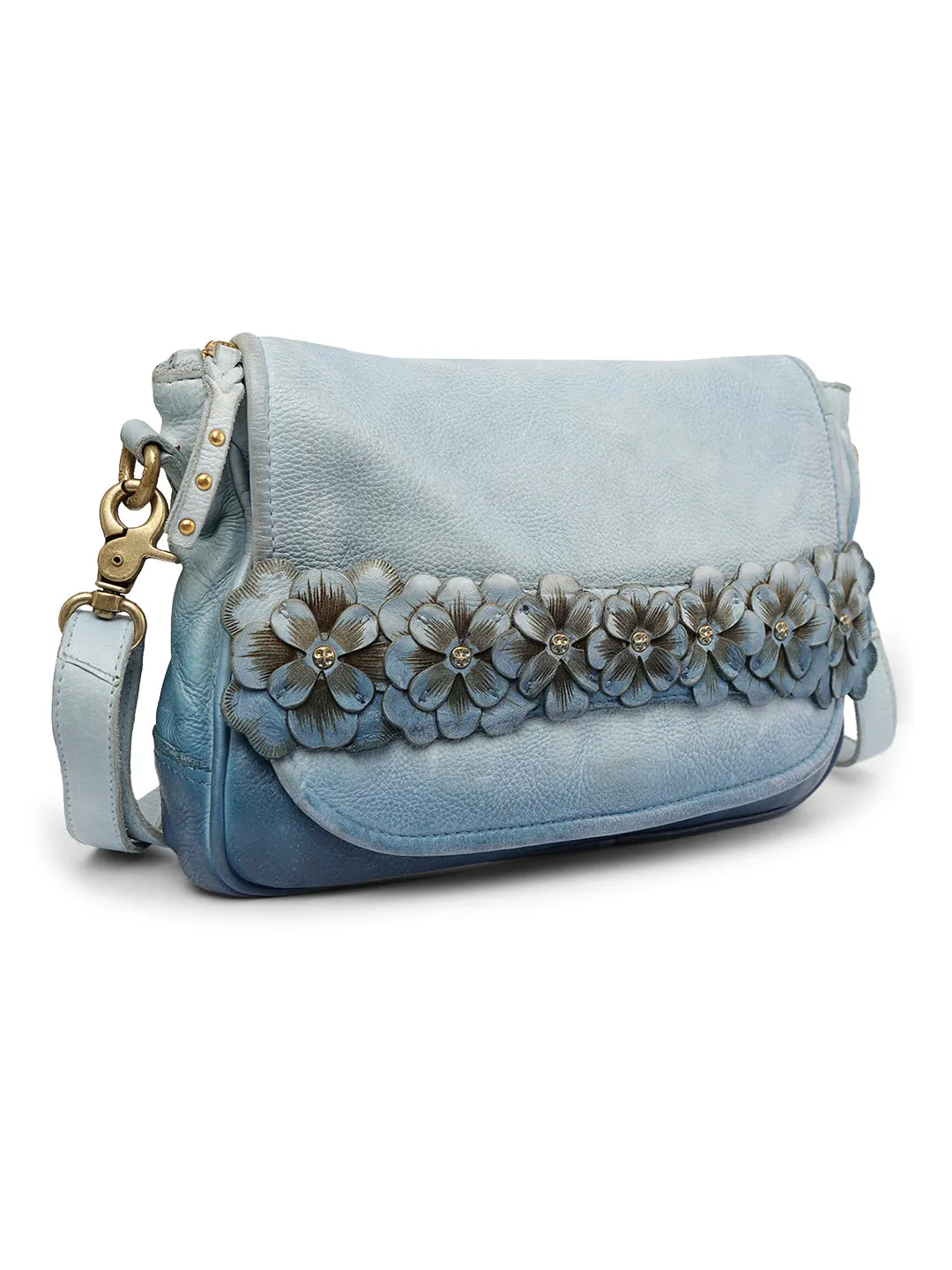 Discover Azure Aster: Luxurious Blue Leather Crossbody for Effortless Elegance