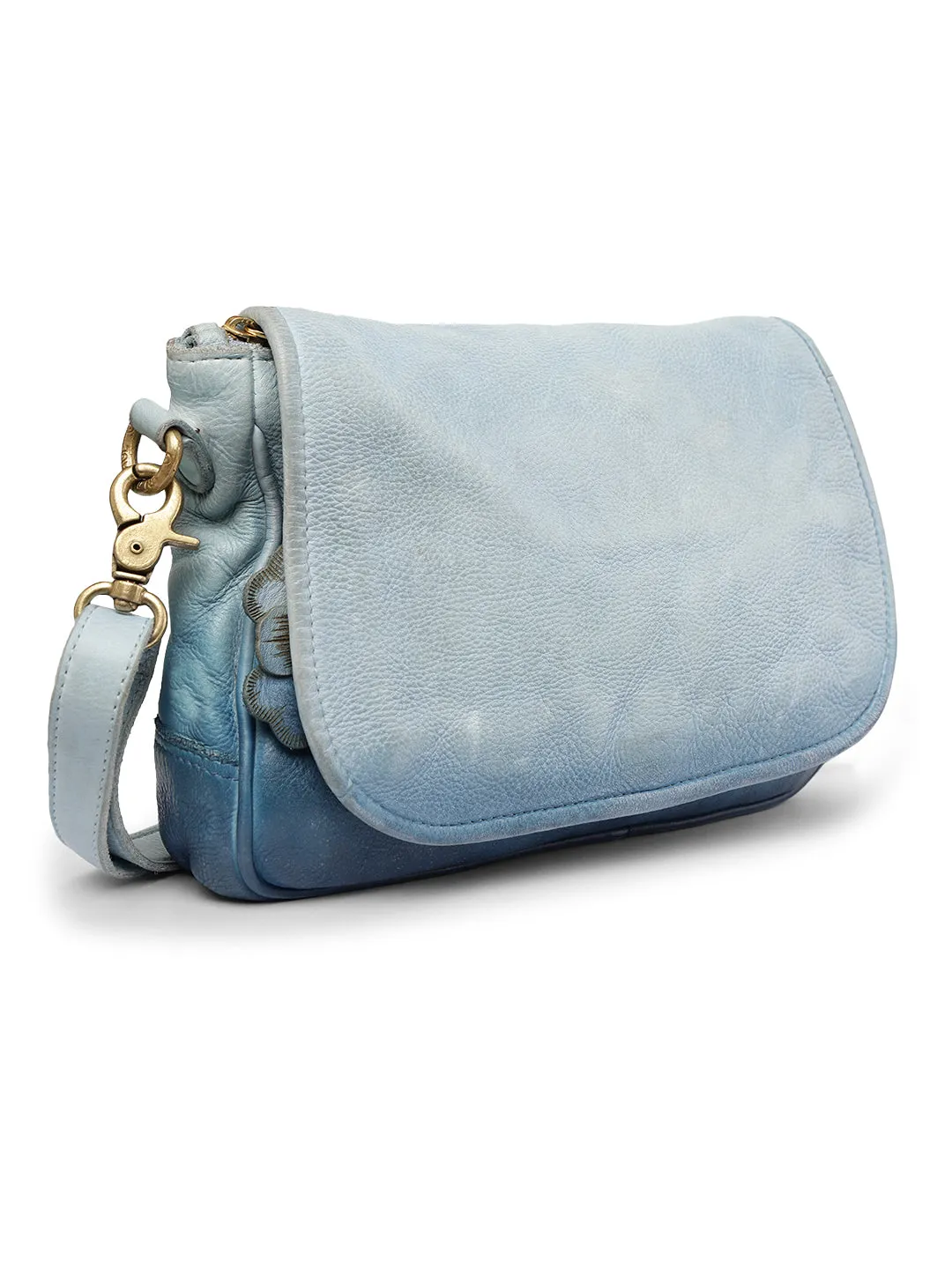 Discover Azure Aster: Luxurious Blue Leather Crossbody for Effortless Elegance