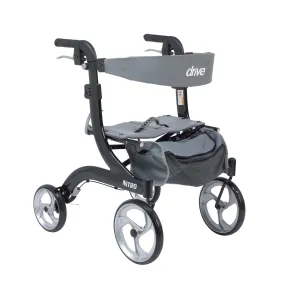 Drive Medical Nitro Euro Style Rollator Walker Hemi Height 10" Casters