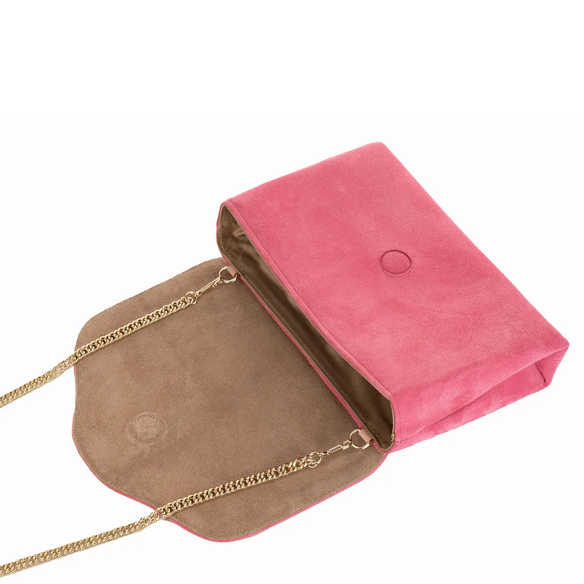 Ellie Clutch Bag - Fuchsia Pink Suede