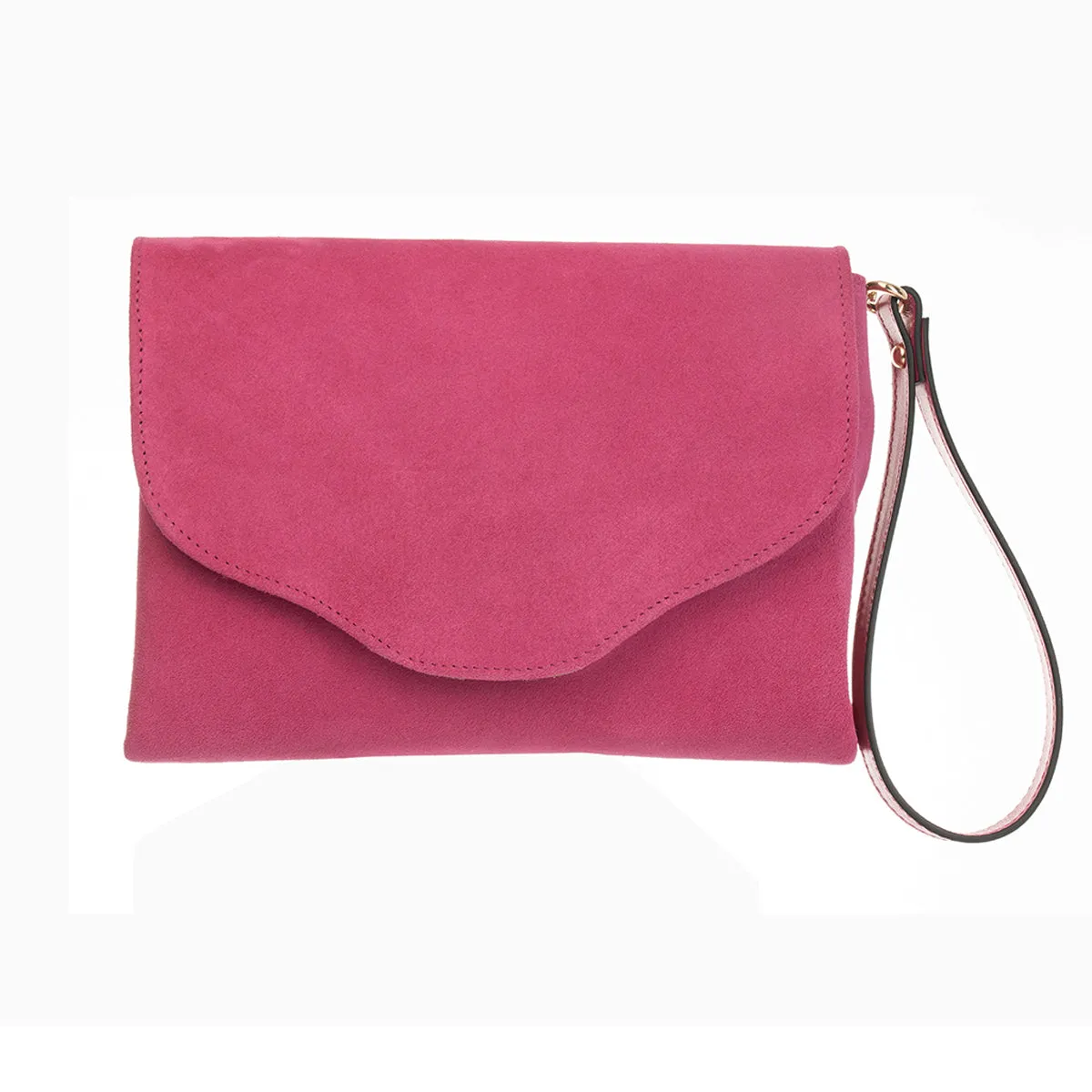 Ellie Clutch Bag - Fuchsia Pink Suede