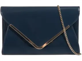 Ember Envelope Gold Trim Clutch Bag