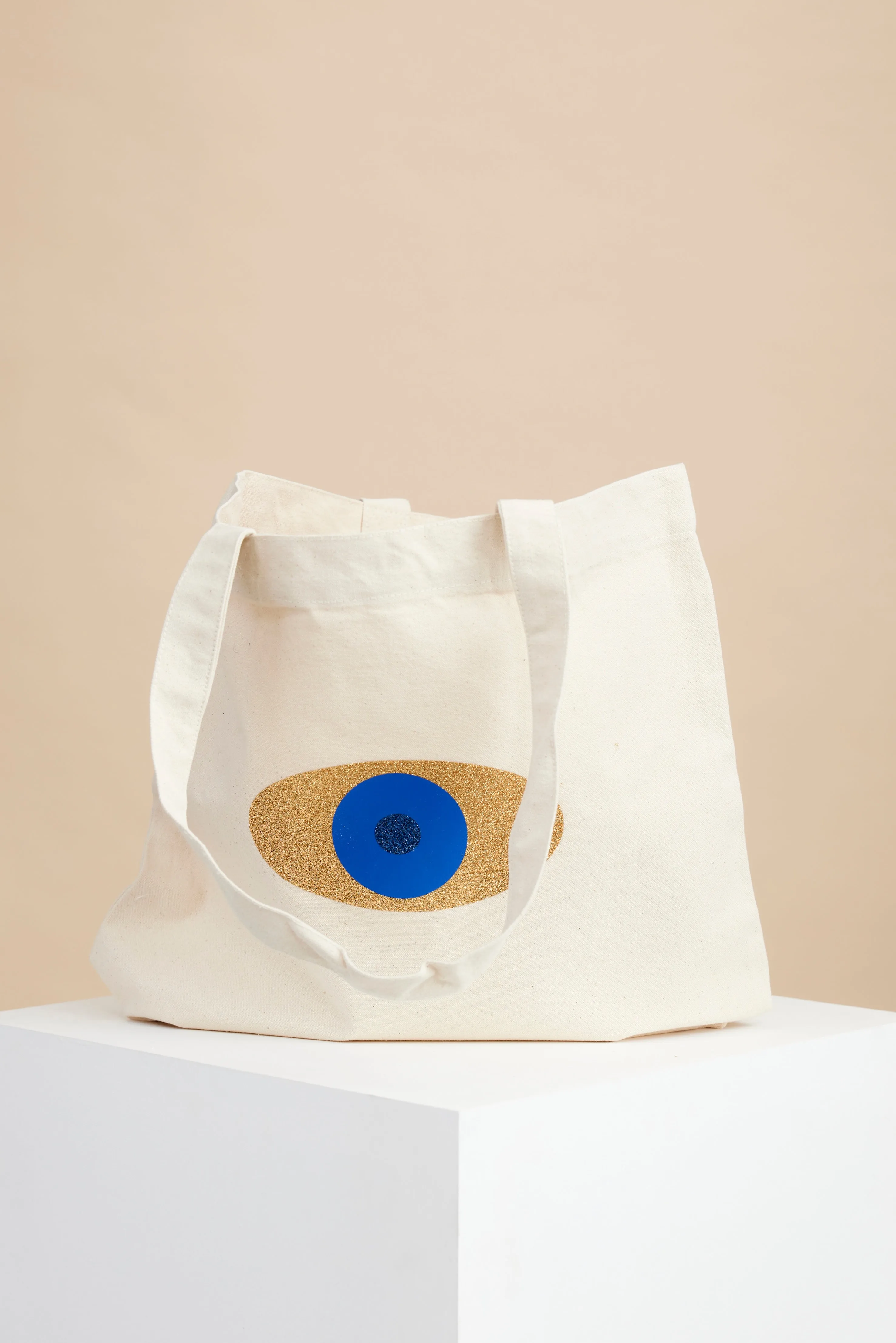 Evil Eye Glitter Canvas Tote