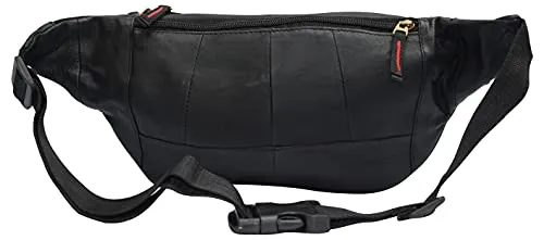 Fanny Pack Genuine Leather Waist Bag For Men Women With RFID Protected Front Pocket & Multiple Pockets RFID510041