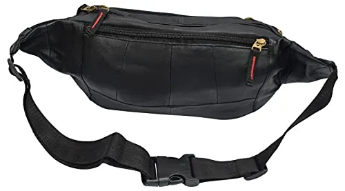 Fanny Pack Genuine Leather Waist Bag For Men Women With RFID Protected Front Pocket & Multiple Pockets RFID510041