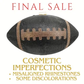 FINAL SALE Black Football Hardcase Clutch