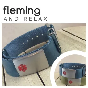 Fleming NATO Genuine Leather Medical Alert Bracelet