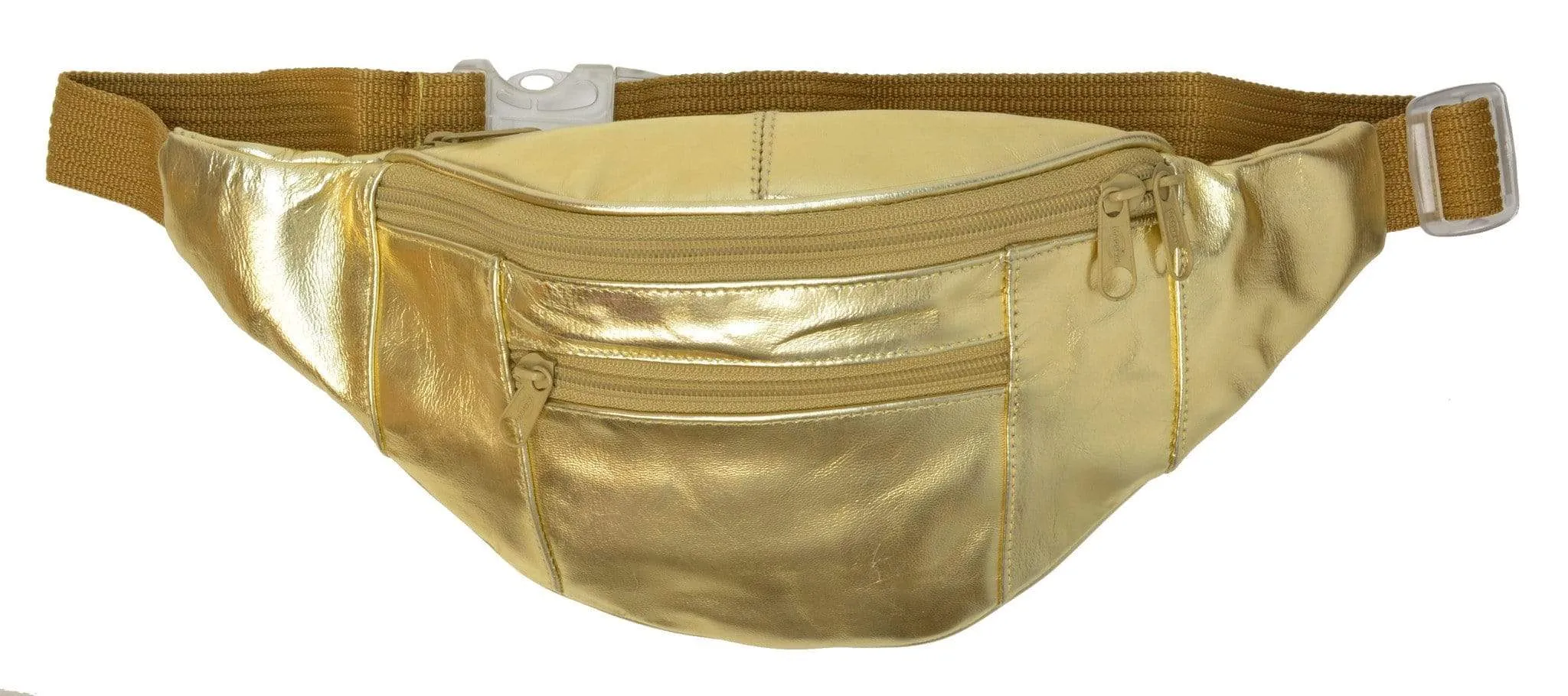 Genuine Leather Fanny Pack Pouch Waist Bag Slim Design Many colors 006C (C)