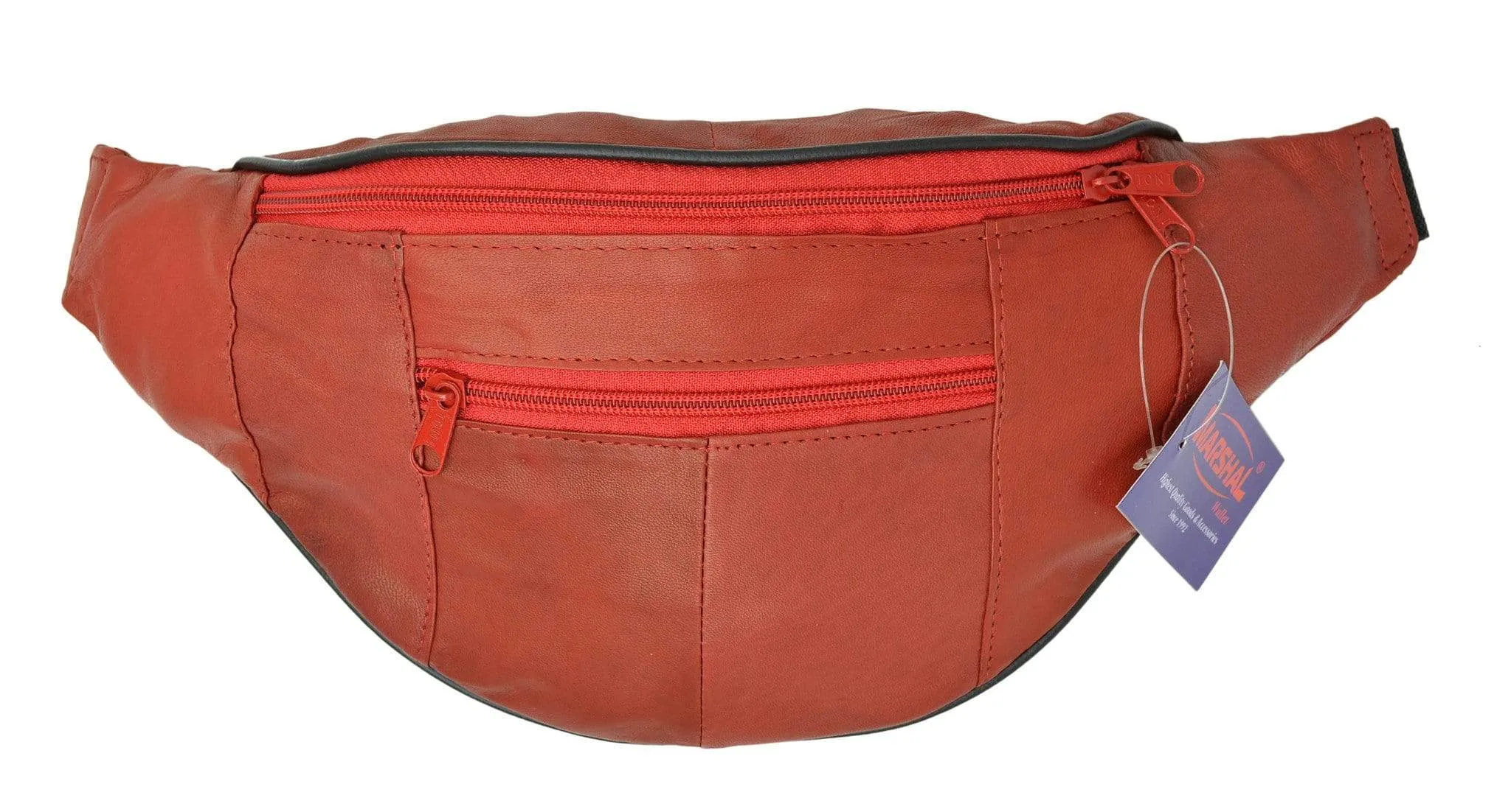 Genuine Leather Fanny Pack Pouch Waist Bag Slim Design Many colors 006C (C)