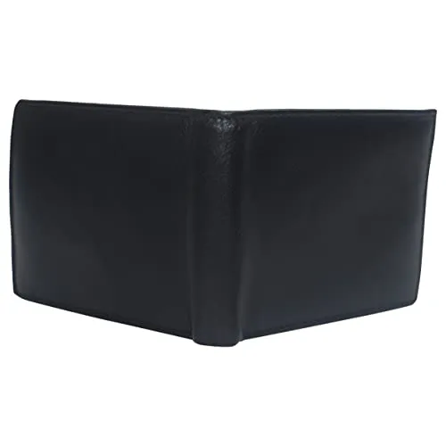 Genuine Leather RFID Blocking Slim Bifold Wallet for Men With ID Window