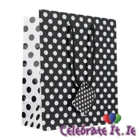 Gift Bag - Black Polka Dot