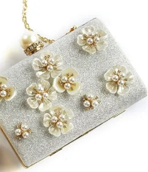 Glitter Floral Evening Bag