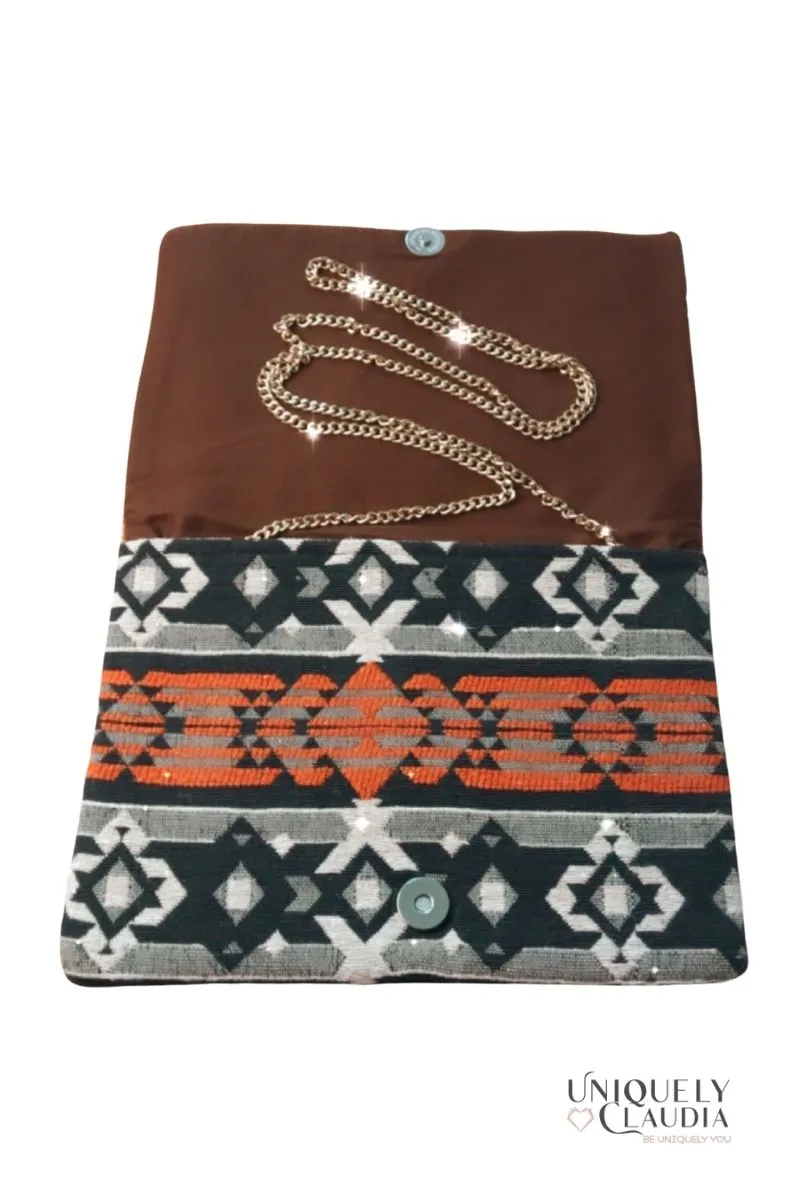 Glowing Aztec Beaded Clutch