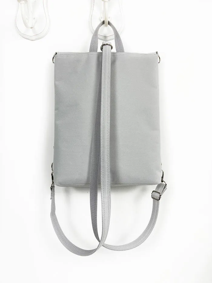 Gray Sustainable Laptop Backpack in several sizes