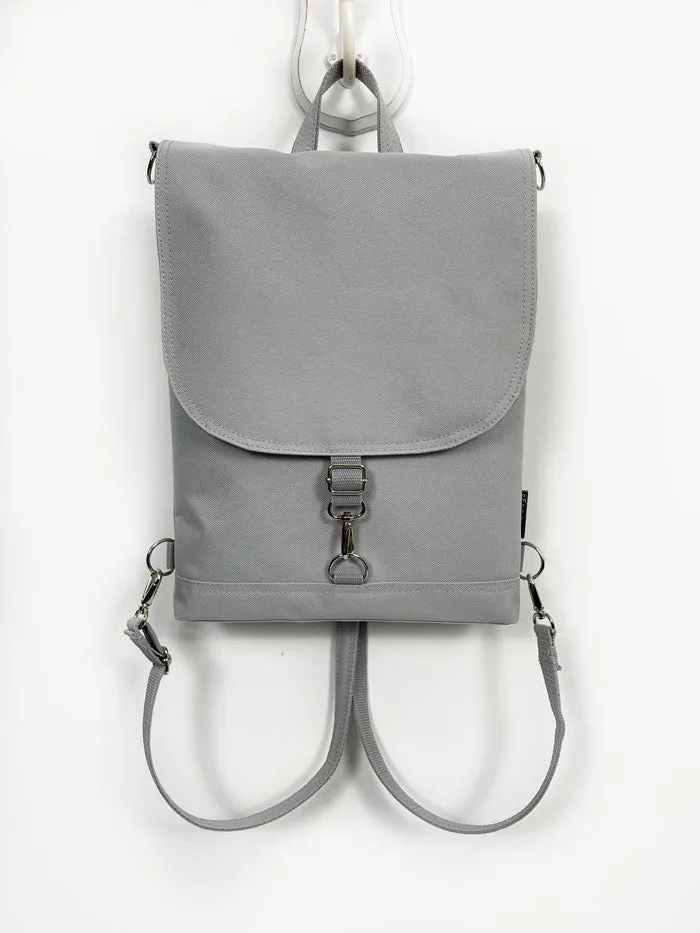 Gray Sustainable Laptop Backpack in several sizes