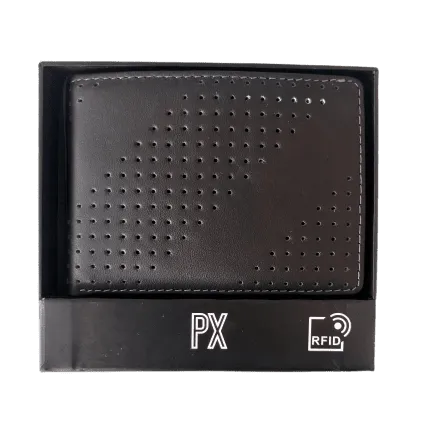 Gus Diagonal Perforated Bifold Wallet