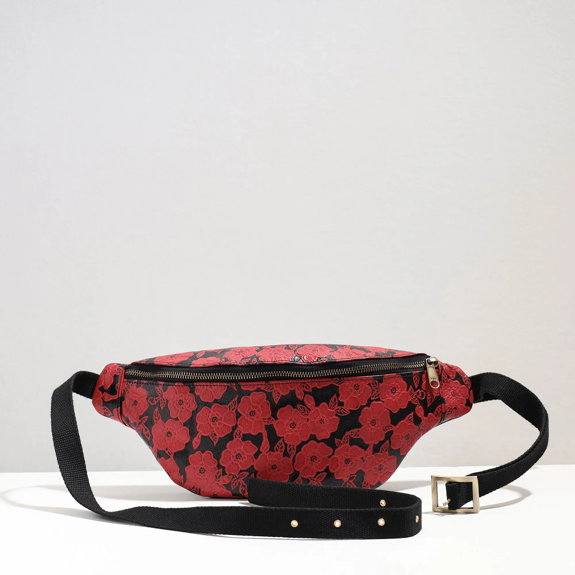 Handcrafted Embossed Leather Fanny Pack / Waist Bag