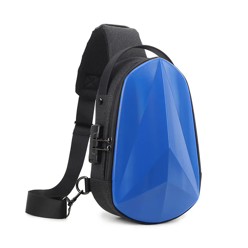 Hard Shell Sling Bag with Lock Anti-theft USB Charging Backpack