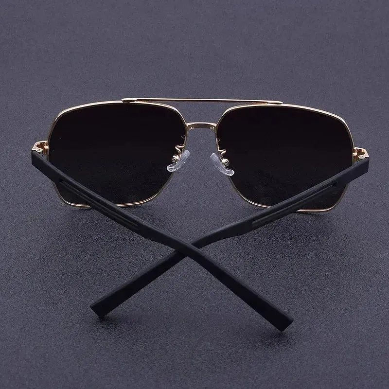 High Quality Square Sunglasses Men Polarized UV400 Sun Glasses Mens Driving Gold Frame Retro Sunglass Oculos 2022 With Box