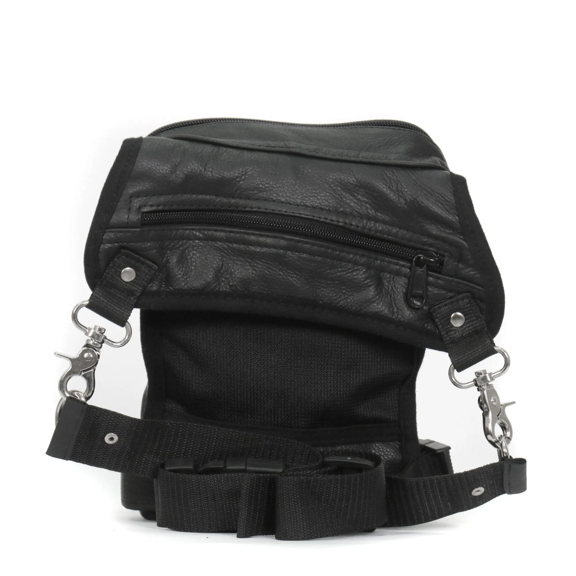 Hot Leathers CPL1001 Black Clip Pouch Leather Thigh Bag