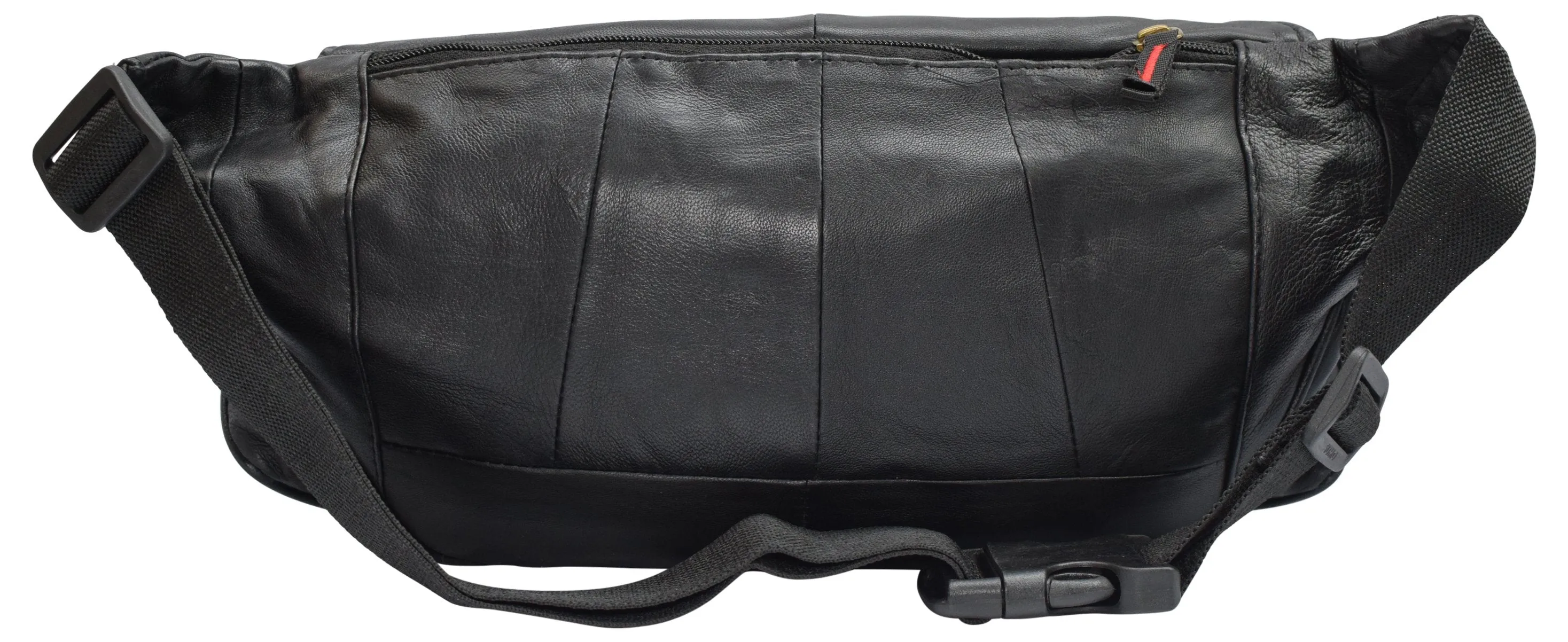 Large Genuine Leather Fanny Pack Waist Bag with Cellphone Pouch & Front Pocket RFID Protected RFID510405