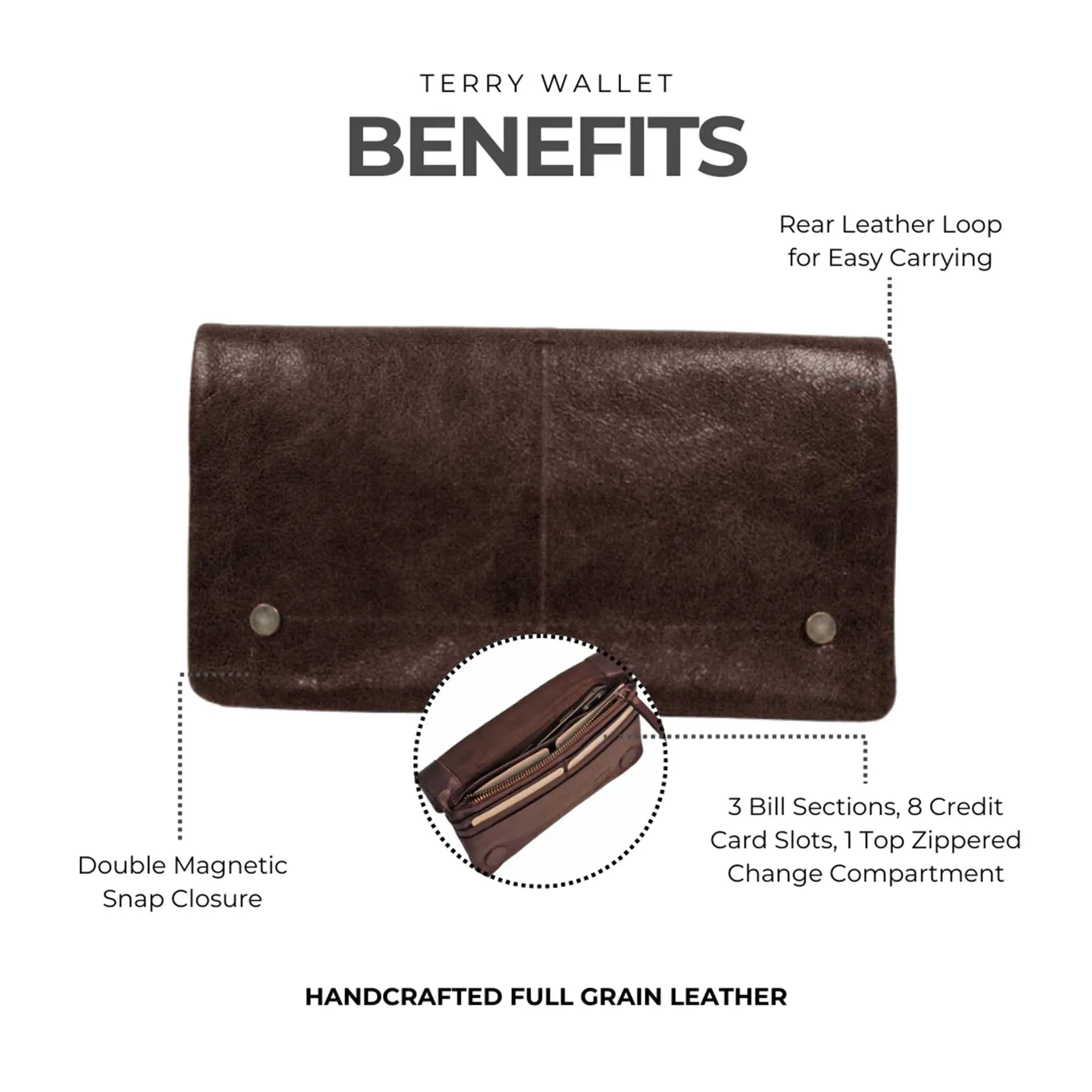 Latico Leathers Terry Wallet in Black