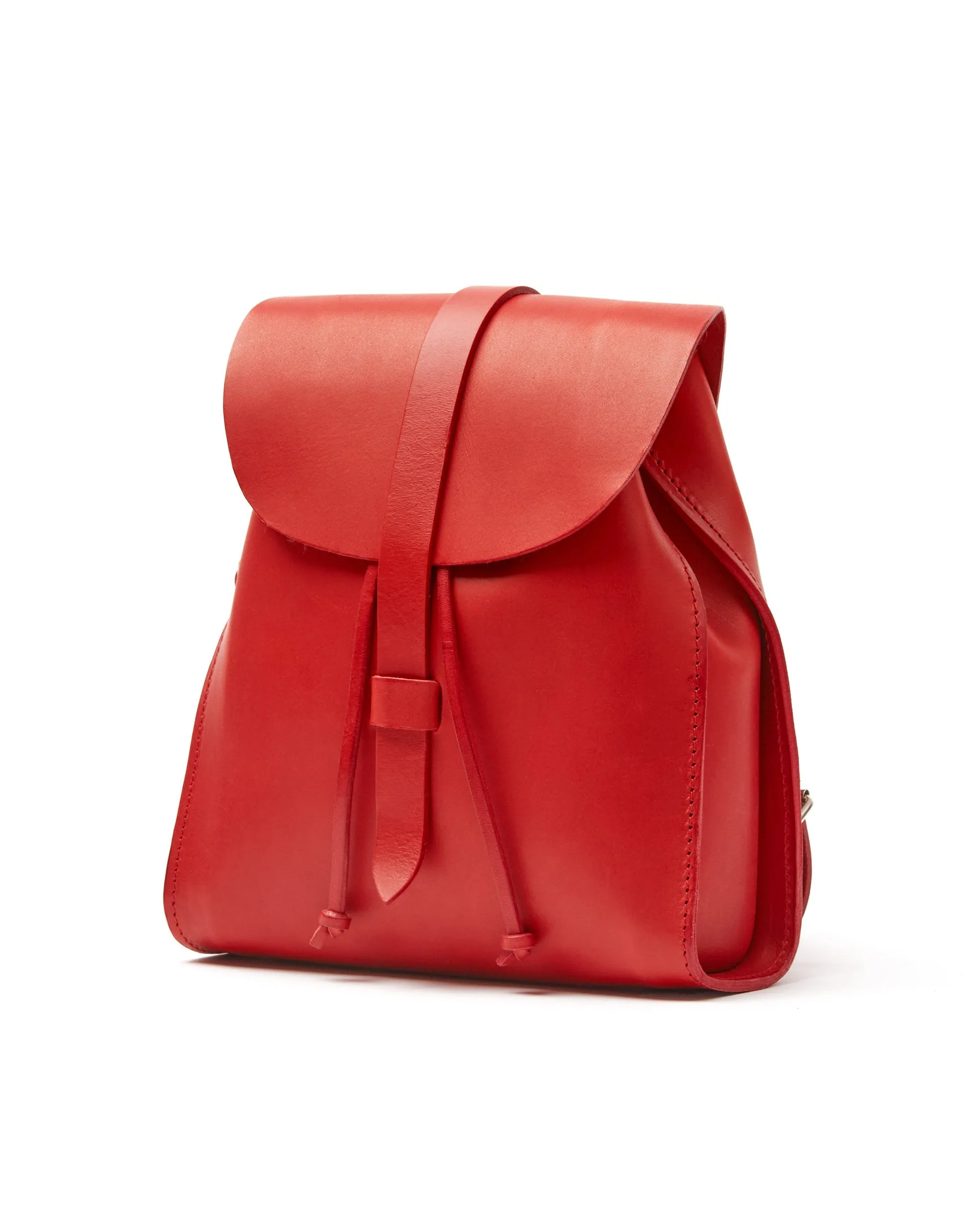 Leather Backpack in Cuoio Red Mod 130