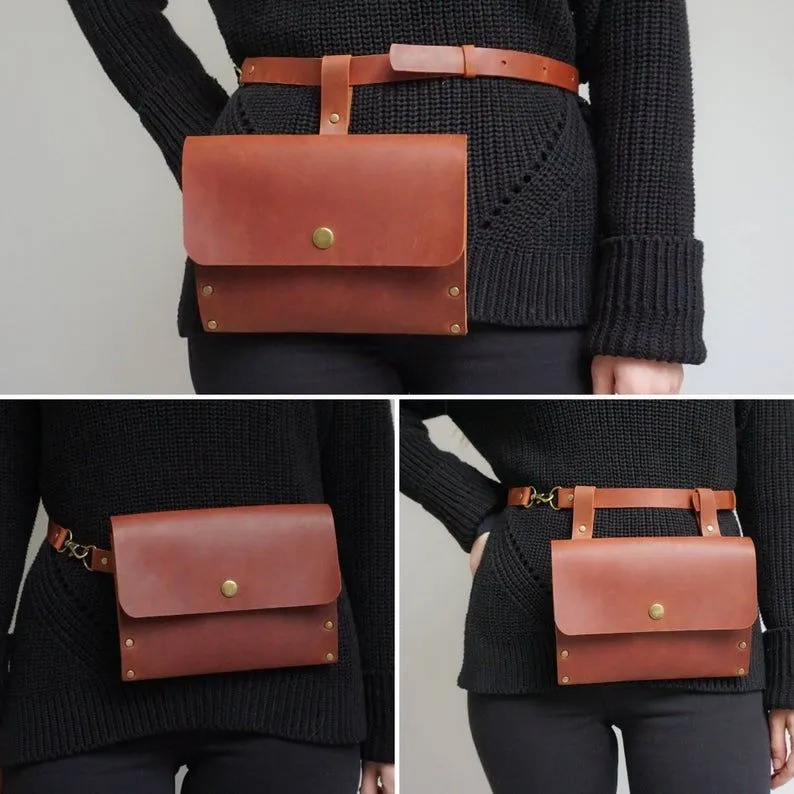 Leather Belt Bag for Women | Minimalist Fanny Pack, Waist bag