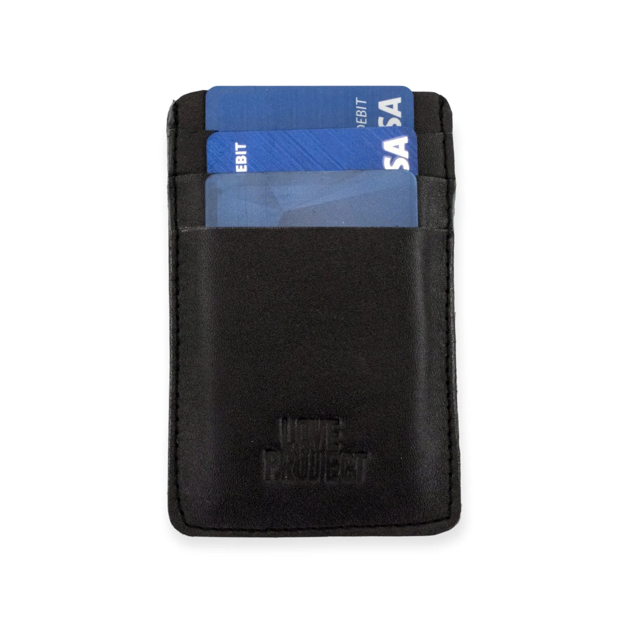 Leather Card Wallet - Black