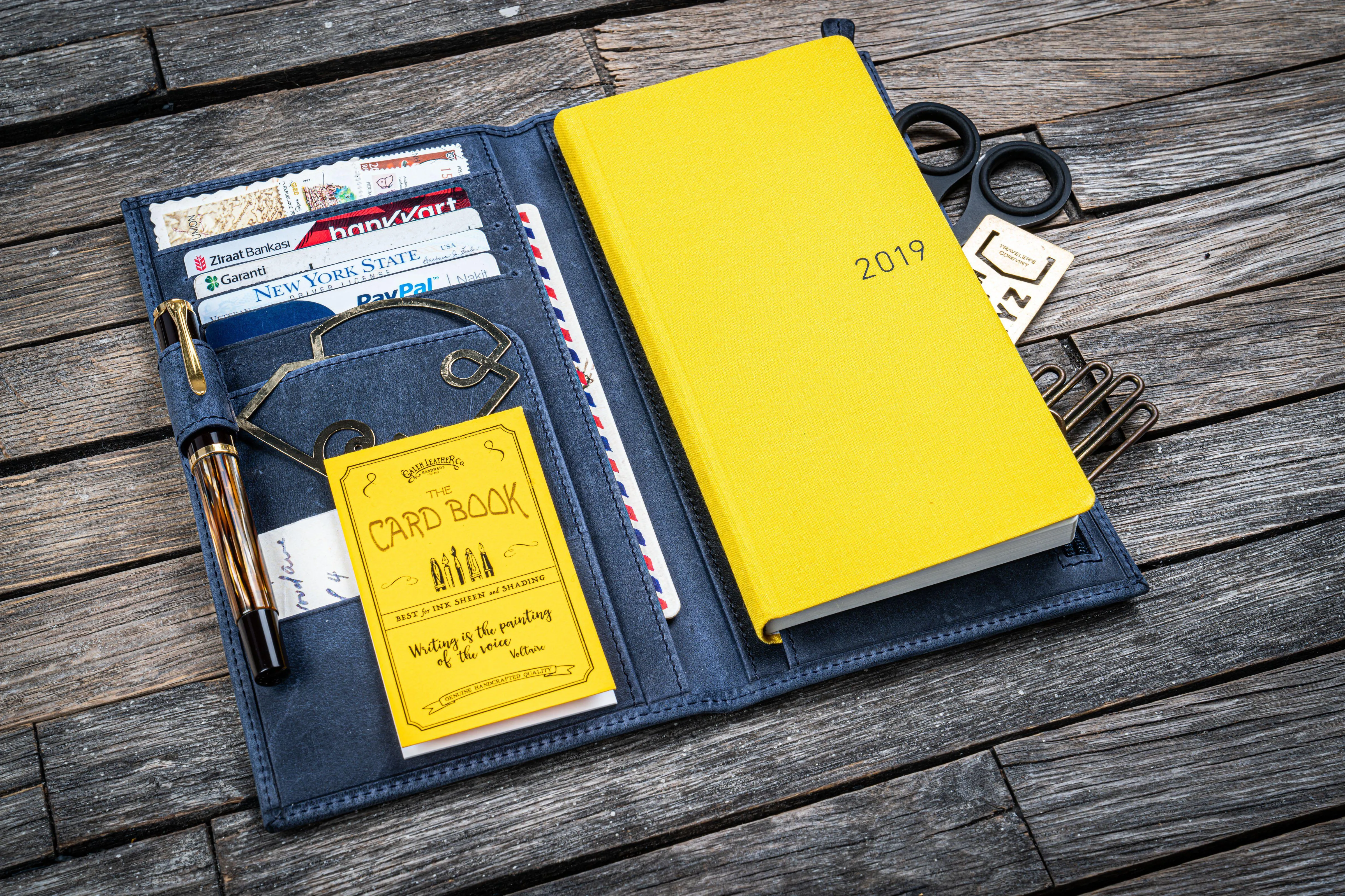 Leather Hobonichi Weeks Cover - Crazy Horse Navy Blue