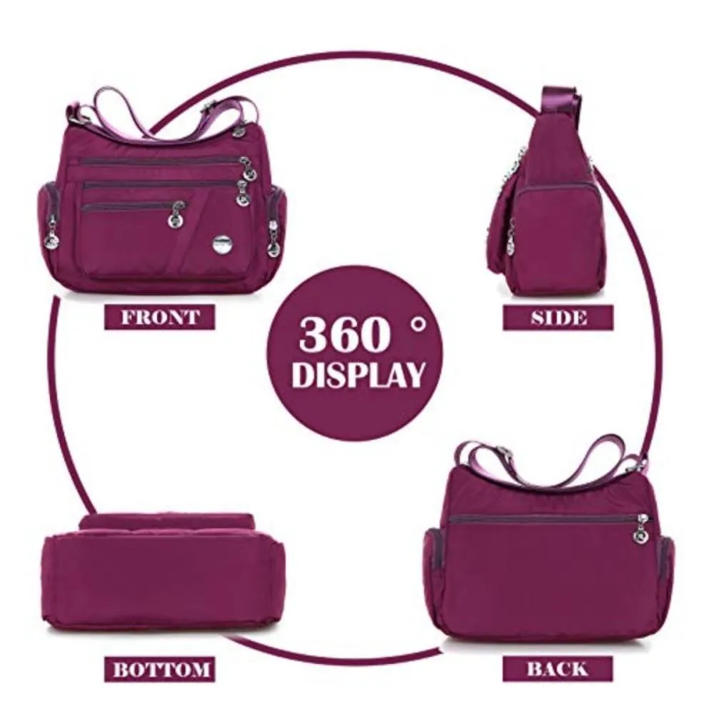 Lightweight Multiple Pockets Crossbody Shoulder Bag