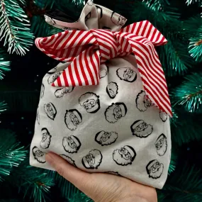 Little Something Gift Bag - Santas Black on White