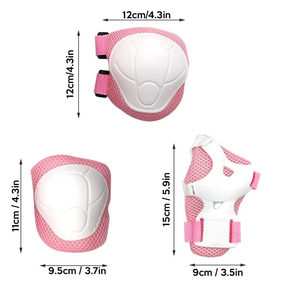 Lixada 6PC Safety Brace Kids Child Elbow Knee Pads Cycling Roller Skating Skateboard Elbow Knee Hands Wrist Protection Guard Pad