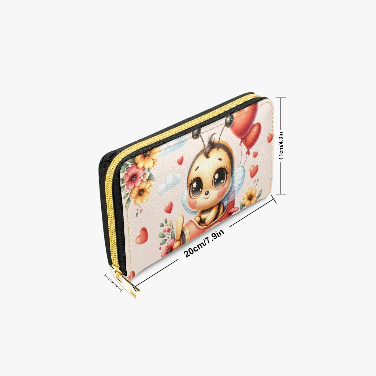 Long Type Zipper Purse - Bee in Plane