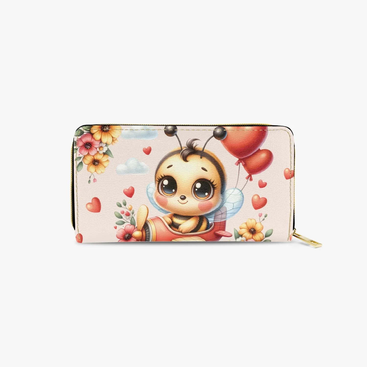 Long Type Zipper Purse - Bee in Plane