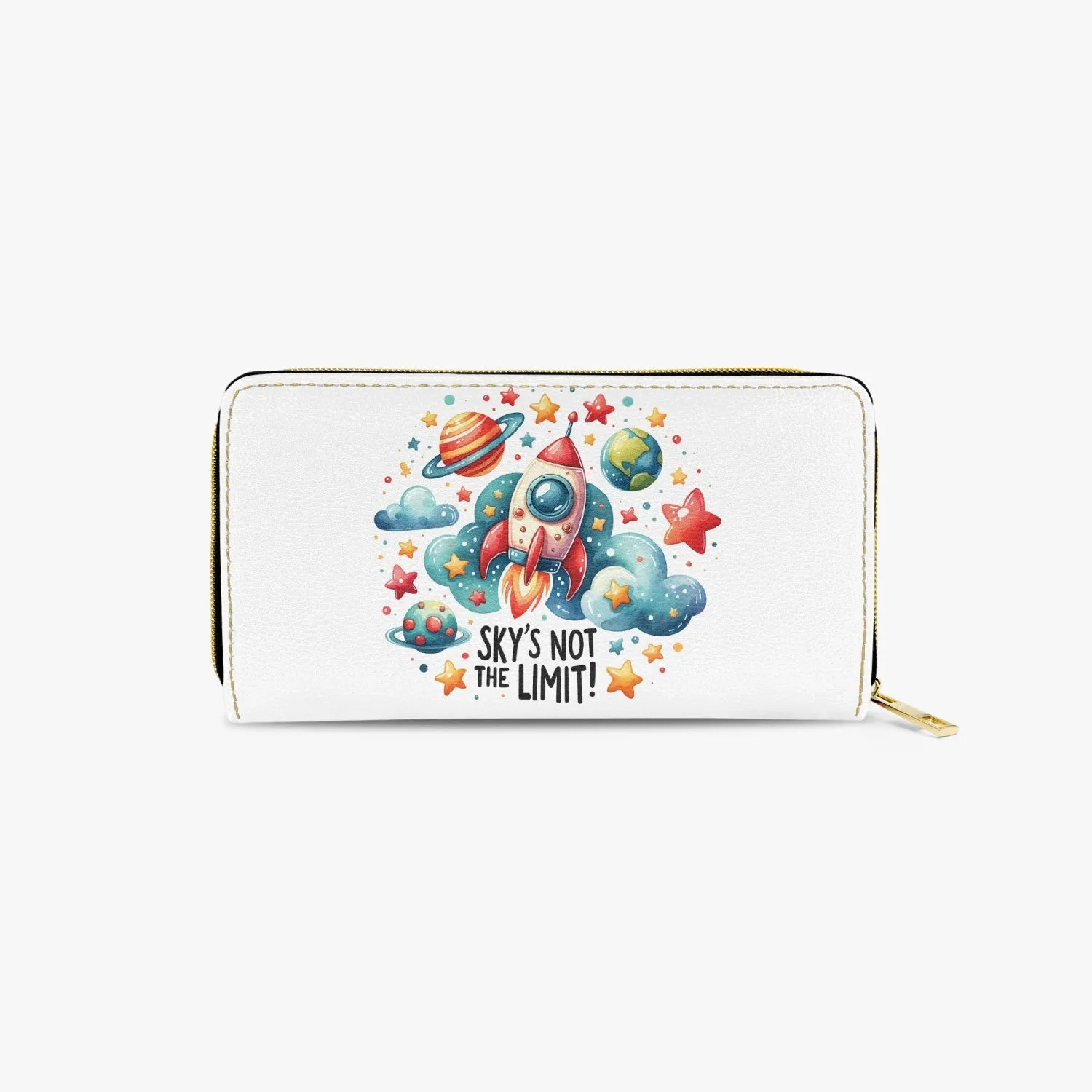 Long Type Zipper Purse - Rocket, Sky is not the Limit