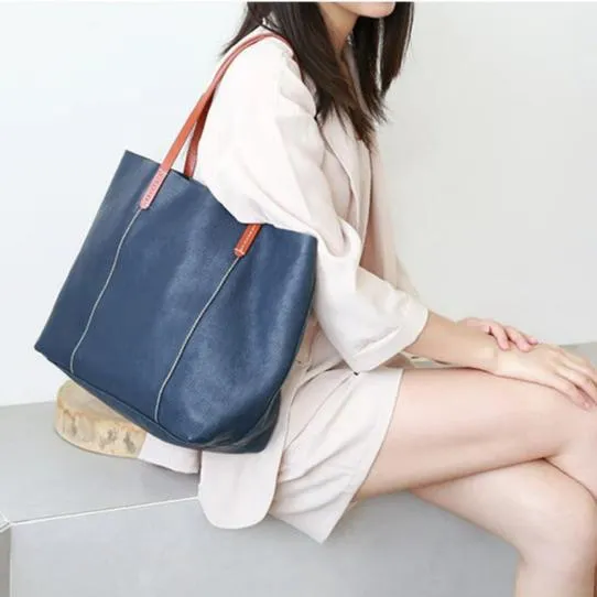 Luxury Genuine Leather Casual Tote Bag