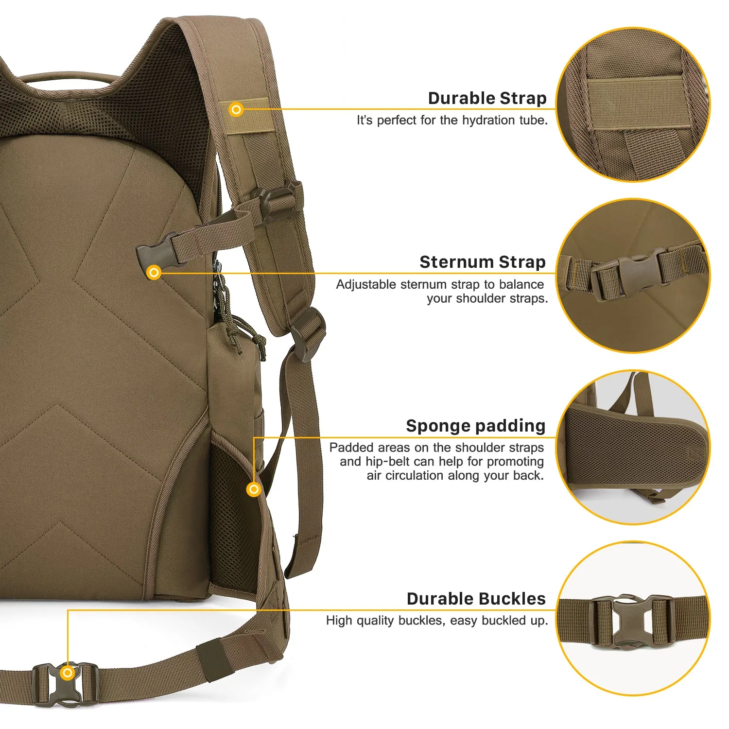 [M6290] Mardingtop 28L Tactical Backpack For Outdoor Adventure