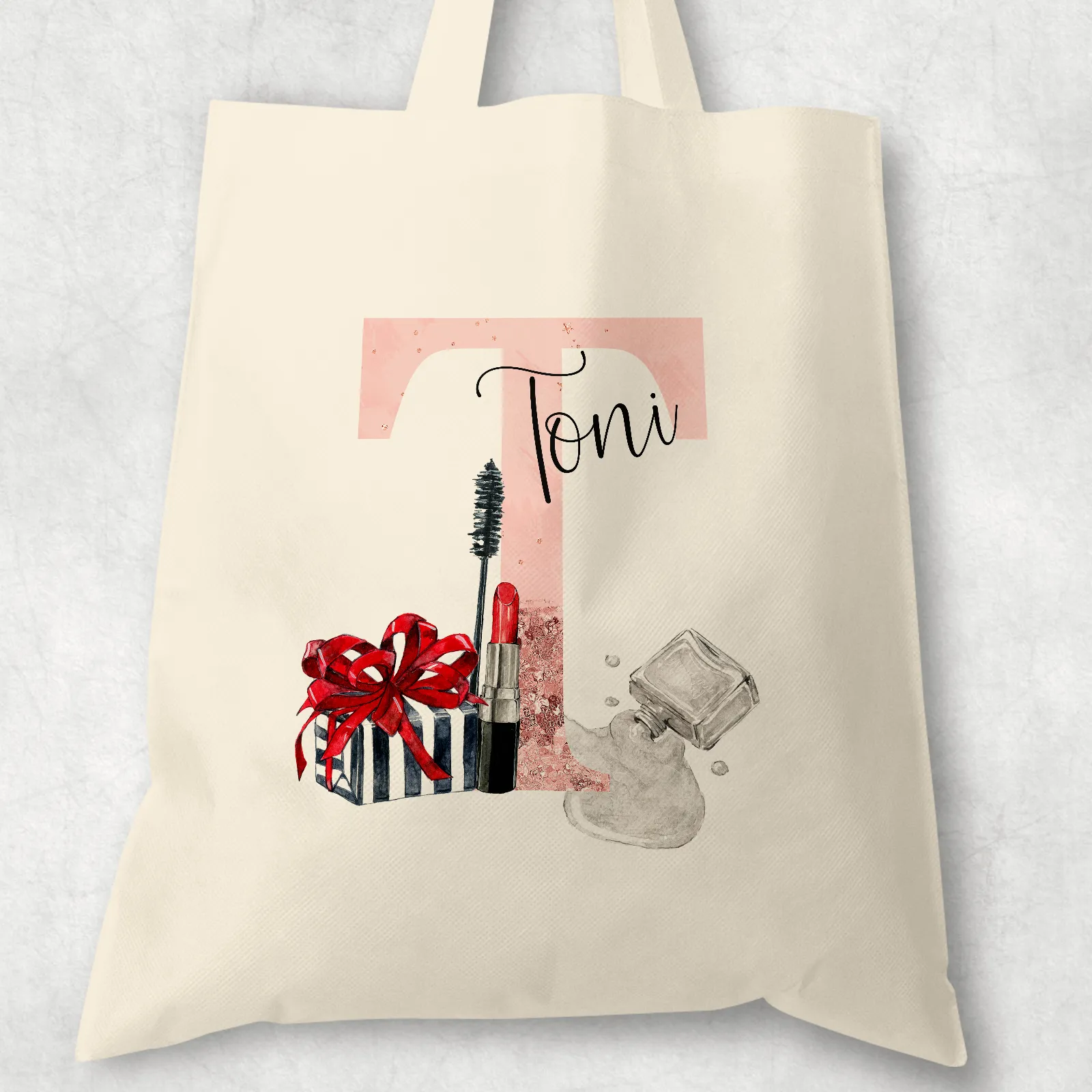 Make Up Tote Bag Personalised Alphabet MUA Gift