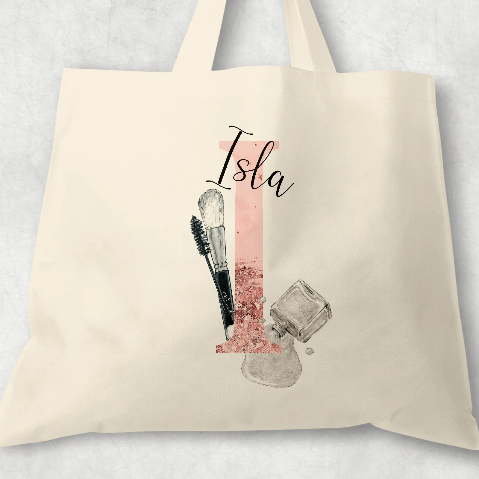 Make Up Tote Bag Personalised Alphabet MUA Gift