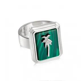 Malachite Palm Sterling Silver Ring WR06_SLV