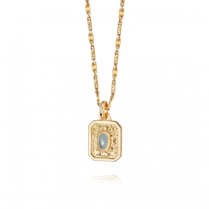 March Birthstone 18ct Gold Plated Necklace BS03_GP