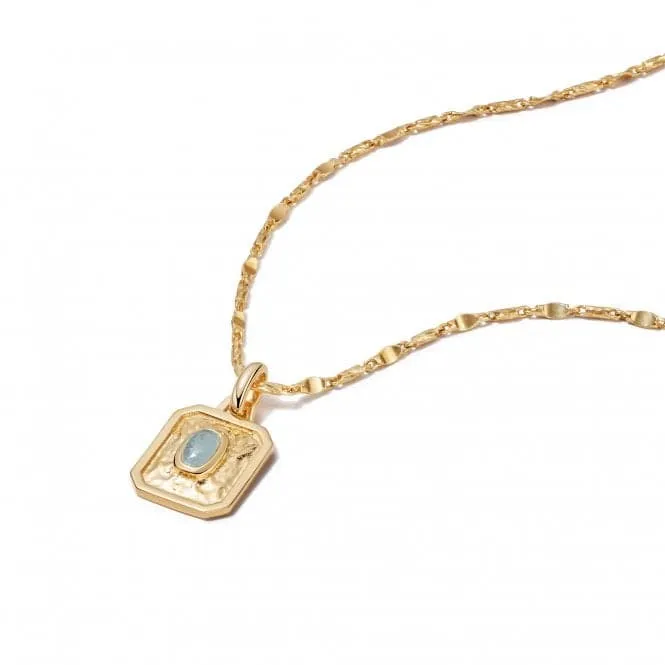 March Birthstone 18ct Gold Plated Necklace BS03_GP