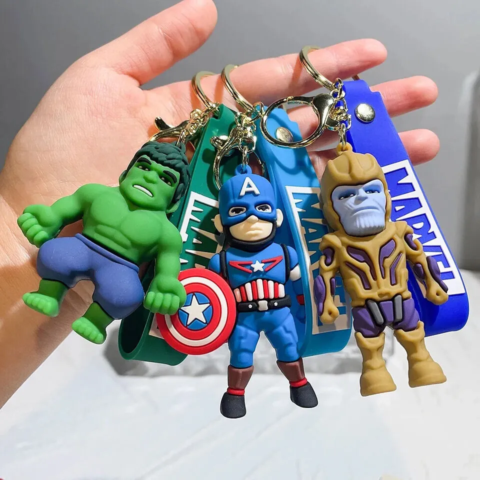 Marvel Characters 3D Rubber Keychain Keyring for Bag Charm Car/House Keys