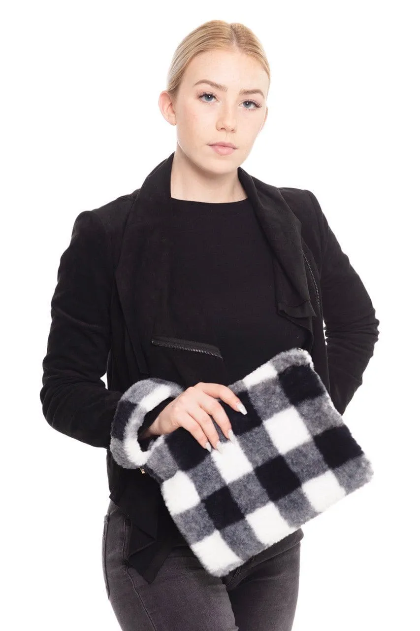 MB0113 Buffalo Plaid Crossbody Wristlet Bag